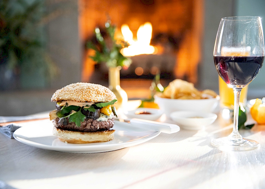 In-Room Dining in front of a fire