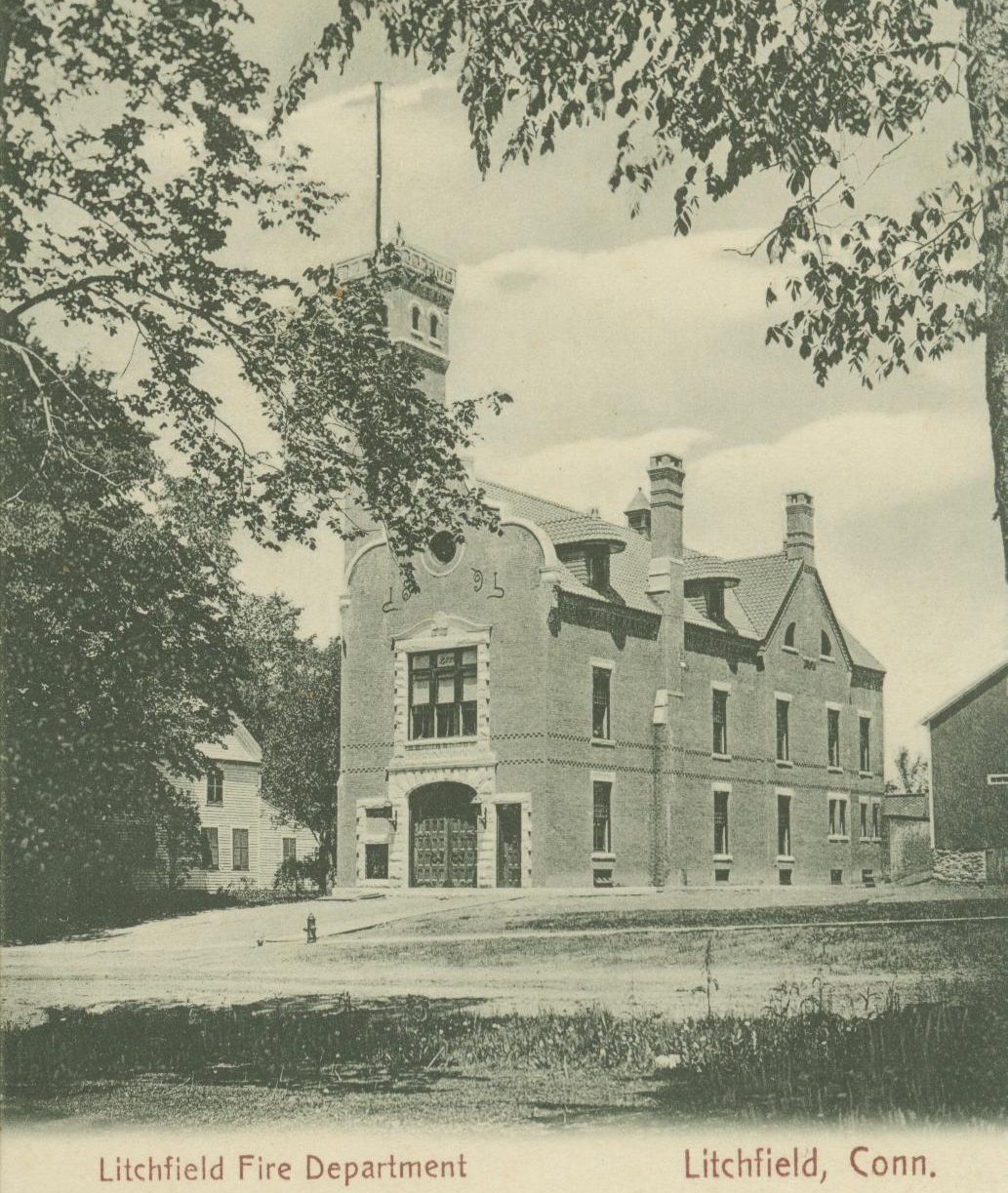 Exterior of Litchfield's historic firehouse