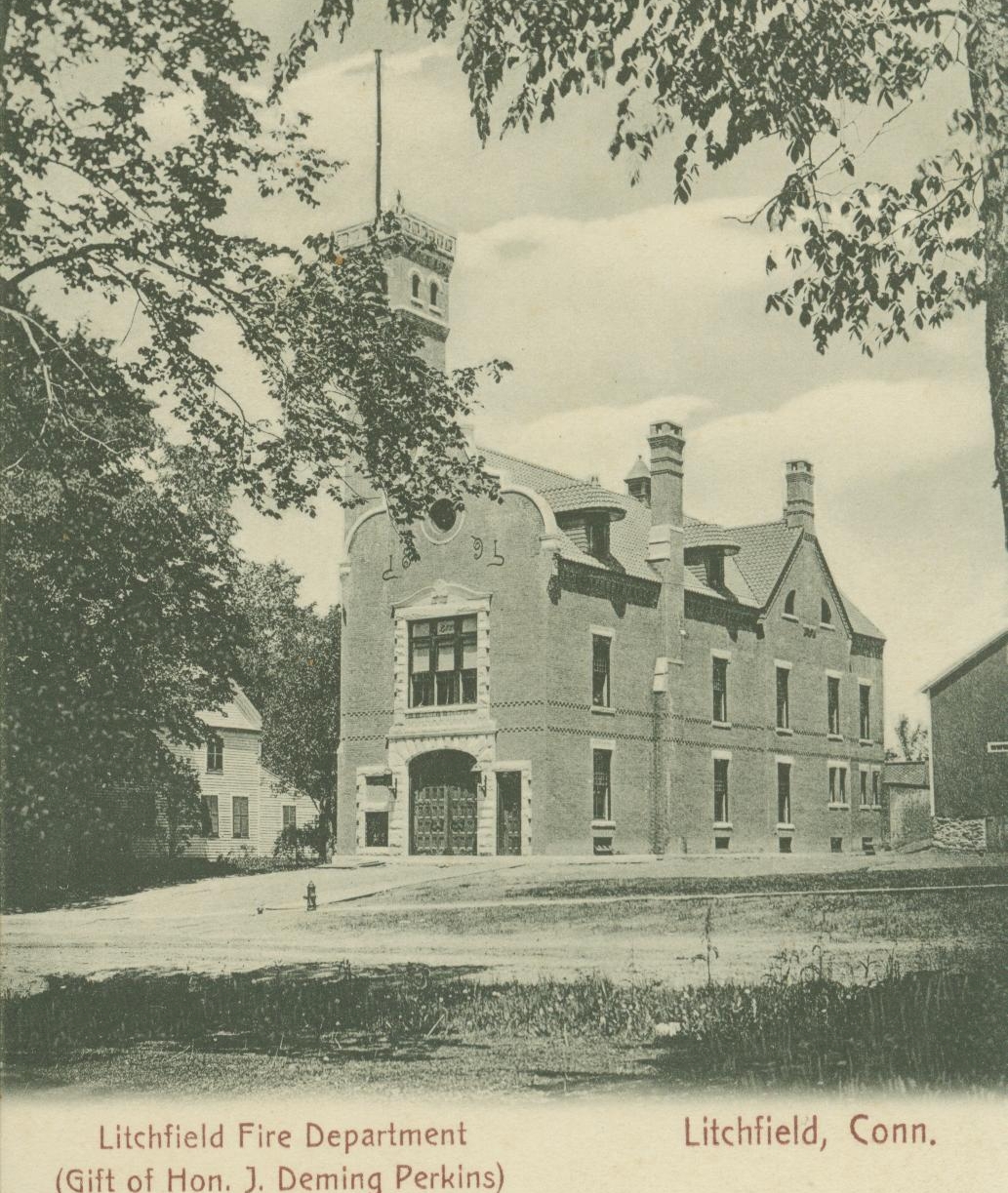 Exterior of Litchfield's historic firehouse