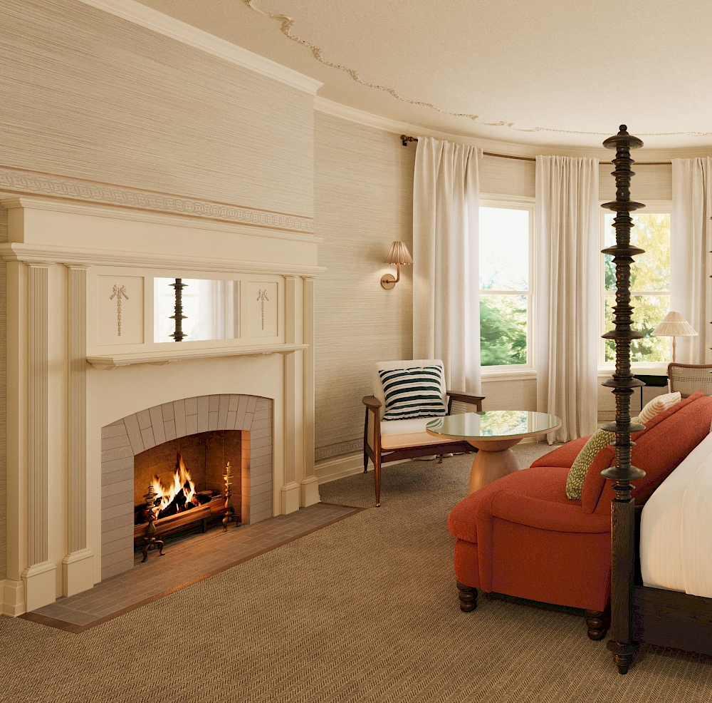 Belden House Guest Room Hearth & Seating